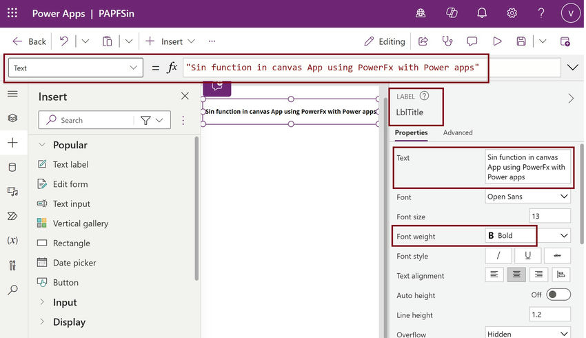 Insert a lab control
